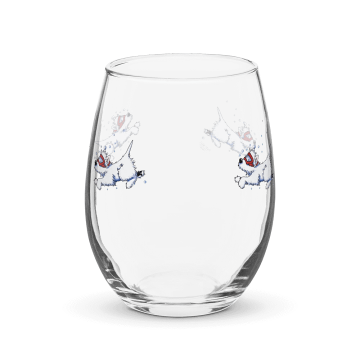 Swimming Westies Stemless Wine Glass product image (1)