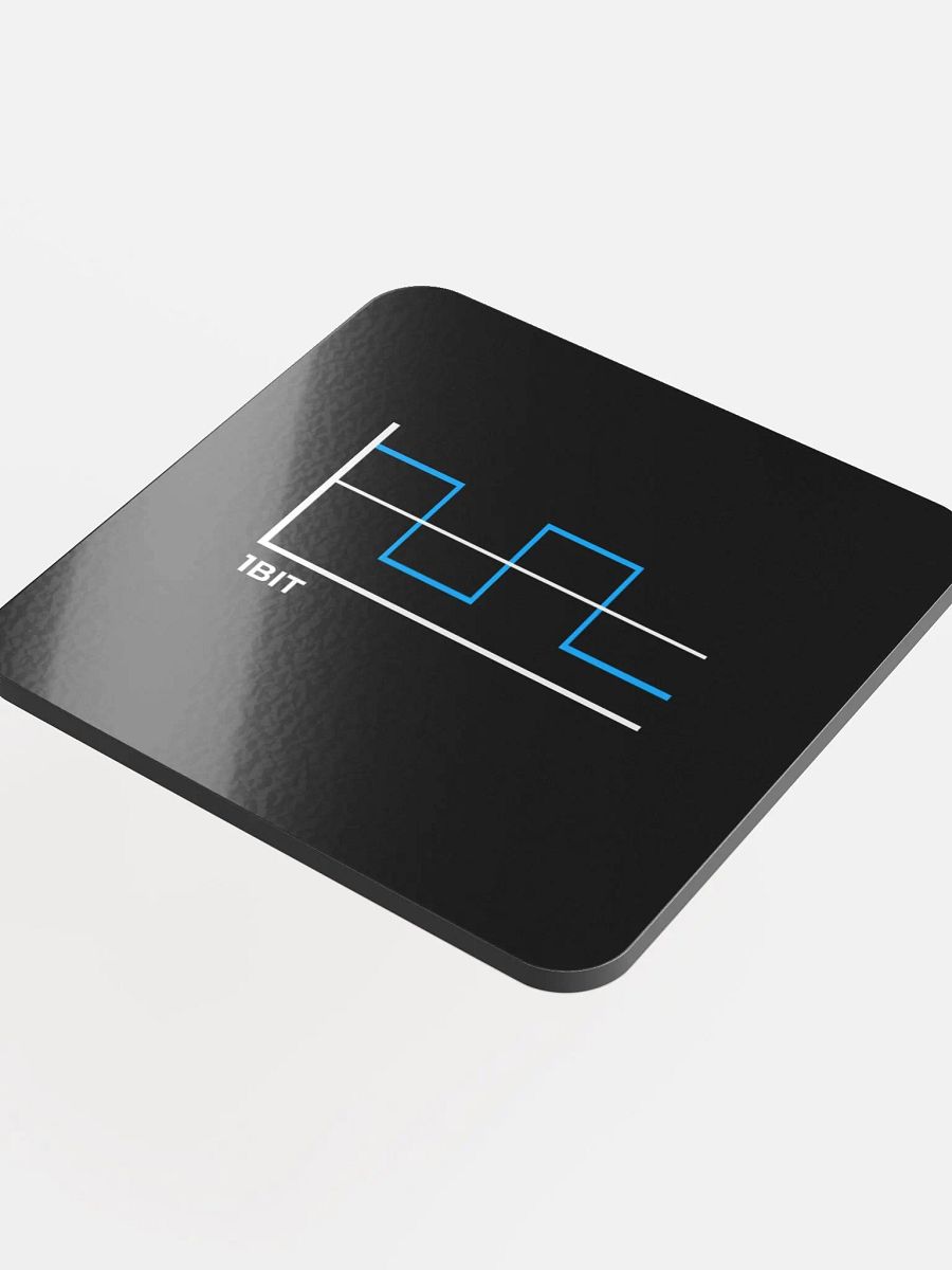 1Bit Graph Glossed Cork Coaster (black) product image (4)