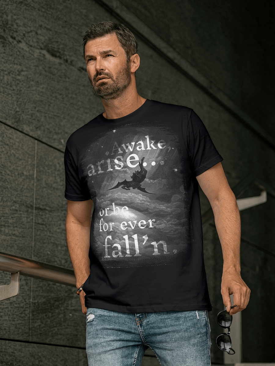 Inspirational Unisex Heavy Cotton Tee - 'Awake, arise... or be for ever fallen' - Motivational Shirt for Dreamers, Perfect for Everyday Wear product image (49)