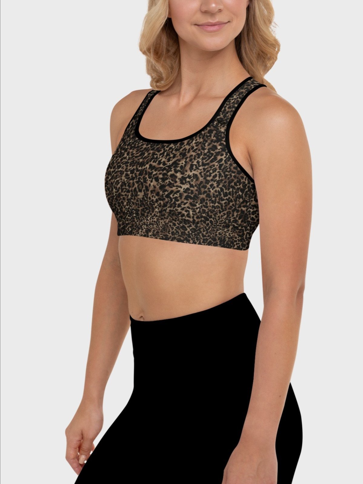 Sport Bra "Chic Dark Brown Leopard" Printed product image (5)
