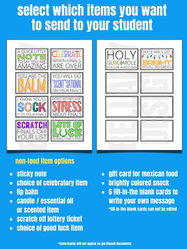 Finals Week Care Package Gift Tags - Middle School, High School & College product image (5)