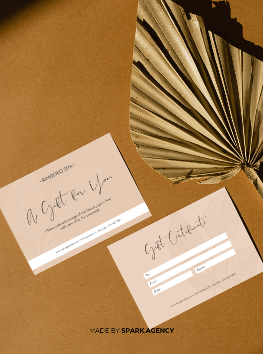 Beige and Brown Aesthetic Spa Gift Certificate Card product image (4)