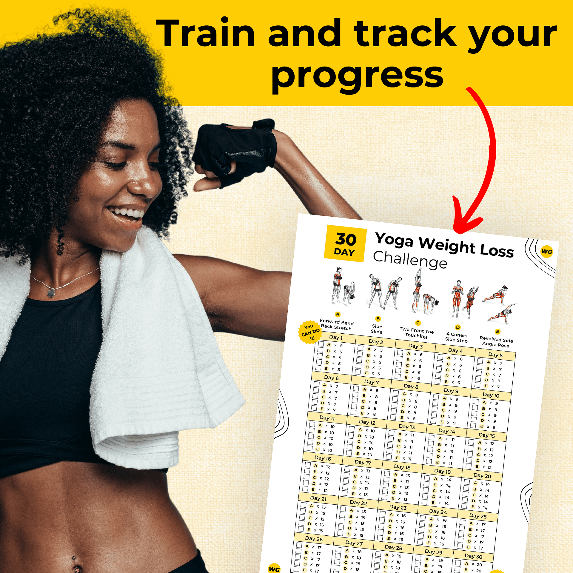 30 Day Yoga Weight Loss Challenge - Printable Workout Tracker product image (4)