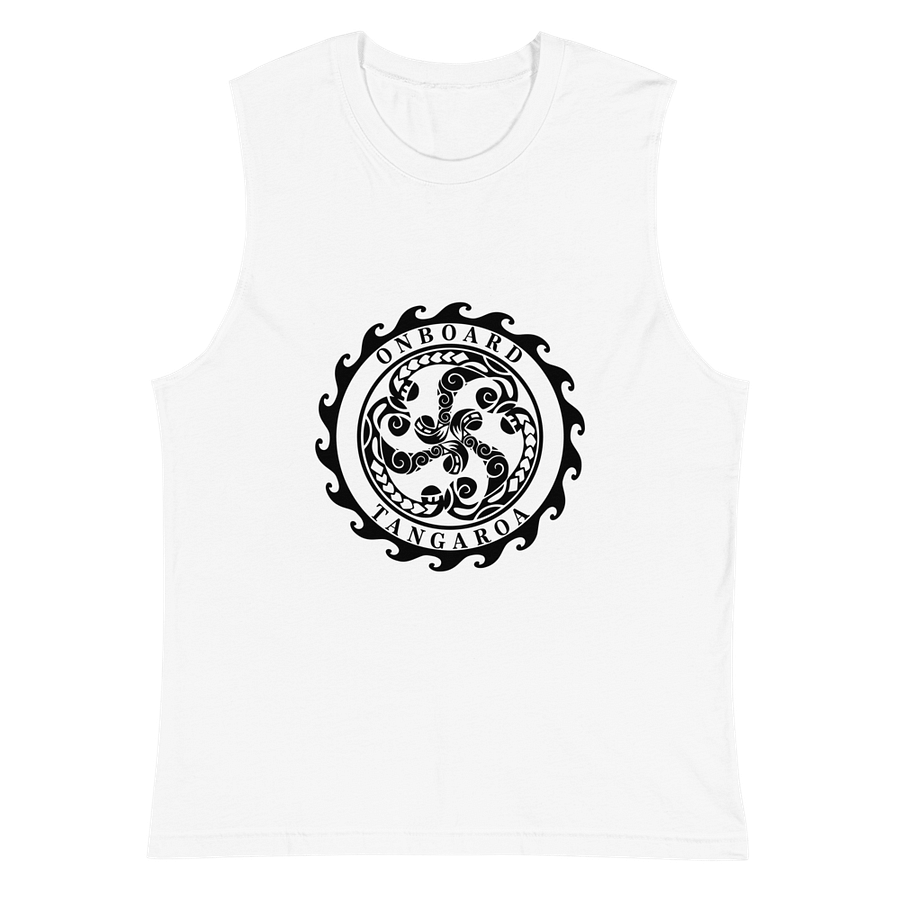 "Onboard Tangaroa" White Muscle Tank – Simple, Strong, and Ready to Go product image (2)
