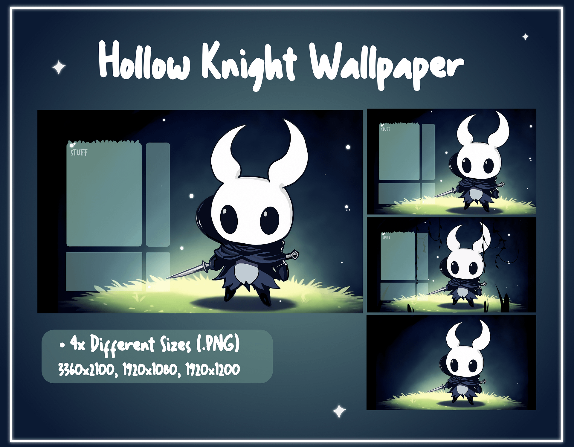 Hollow Knight Computer Desktop Theme Background Wallpaper Organizer Set, Gothic Wallpaper Organizer Set, Pc Desktop Theme, Windows Theme Set product image (3)