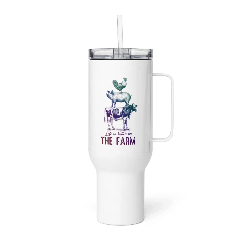 "Life is better on the farm" Travel Mug with a Handle product image (17)