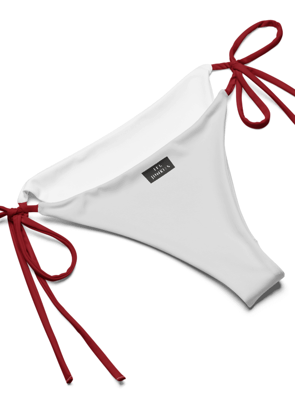 Gingham Cherry Low Rise Cheeky String Bikini, White product image (11)