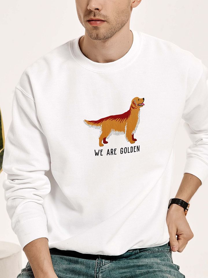 We Are Golden Sweatshirt (Embroidered) of a Golden Retriever product image (2)
