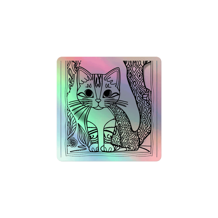 Whiskered Wonderland Holographic Sticker Sheet product image (1)