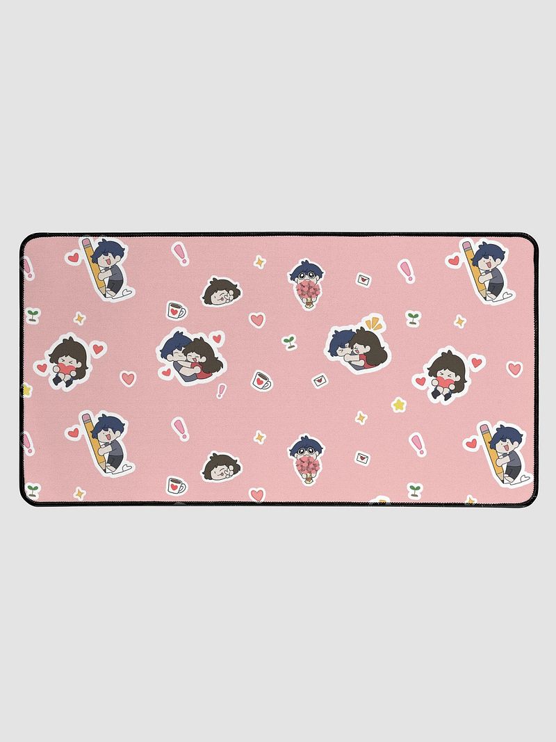 PINK Sticker Design Desk Mat 15.5