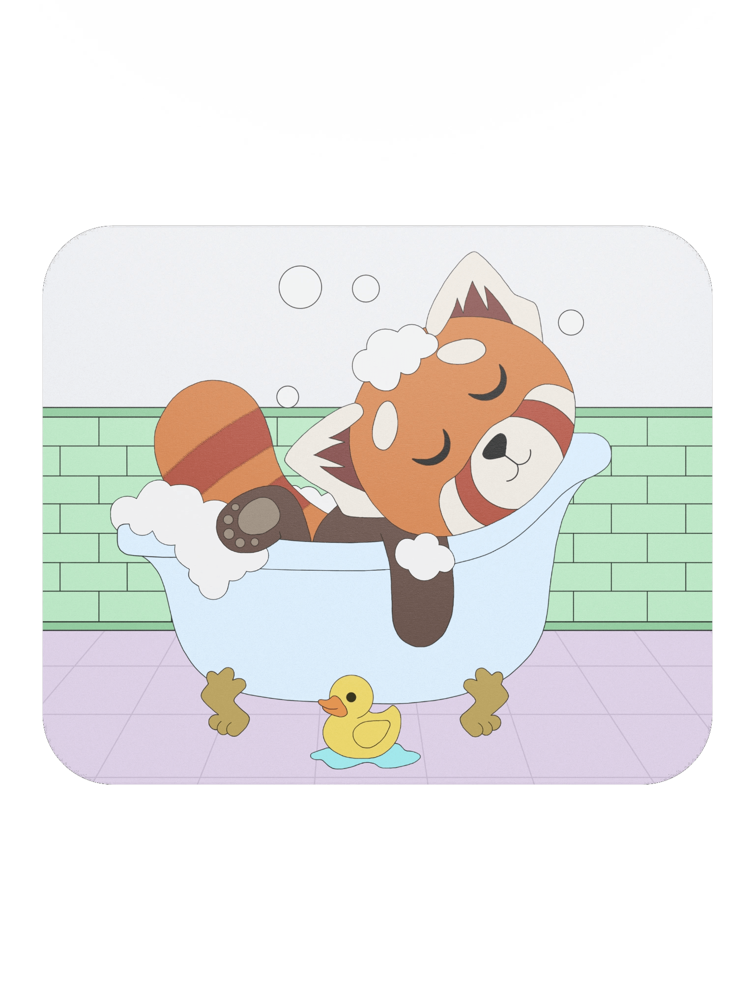Red Panda Tub Time Mousepad product image (2)
