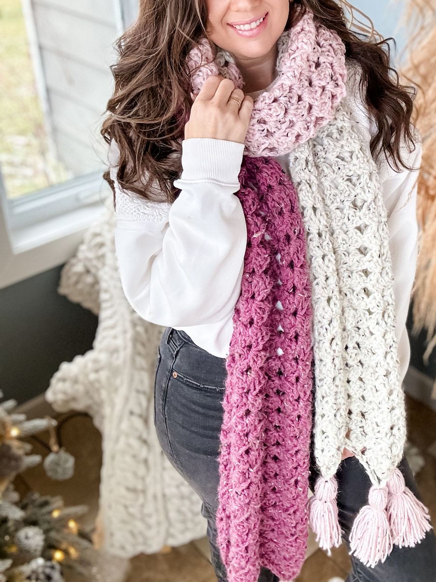 Colour Block Granny Scarf Crochet Pattern product image (4)