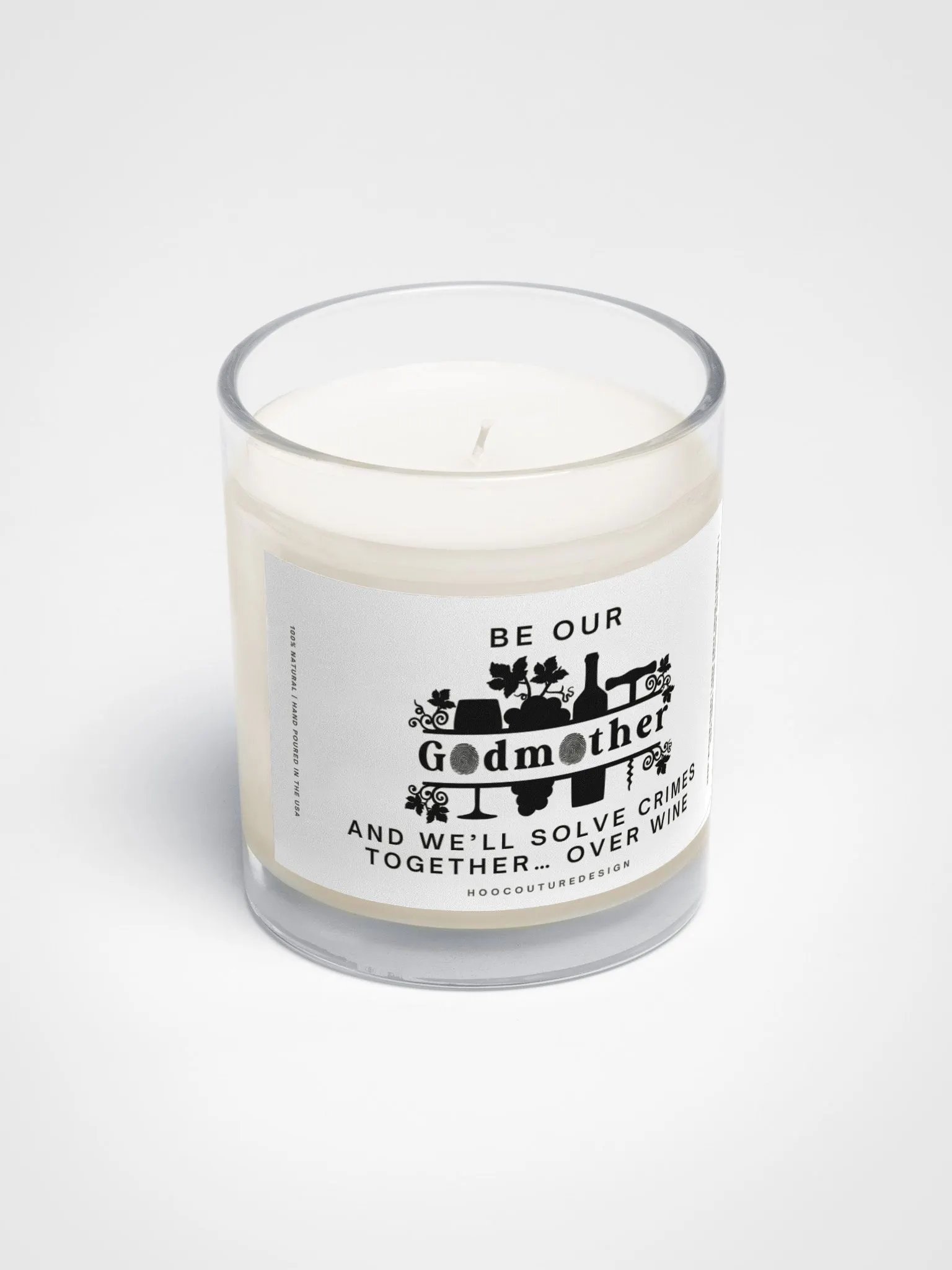 Funny gift for a wine lover godmother - True-crime - Soy wax vegan candle product image (3)