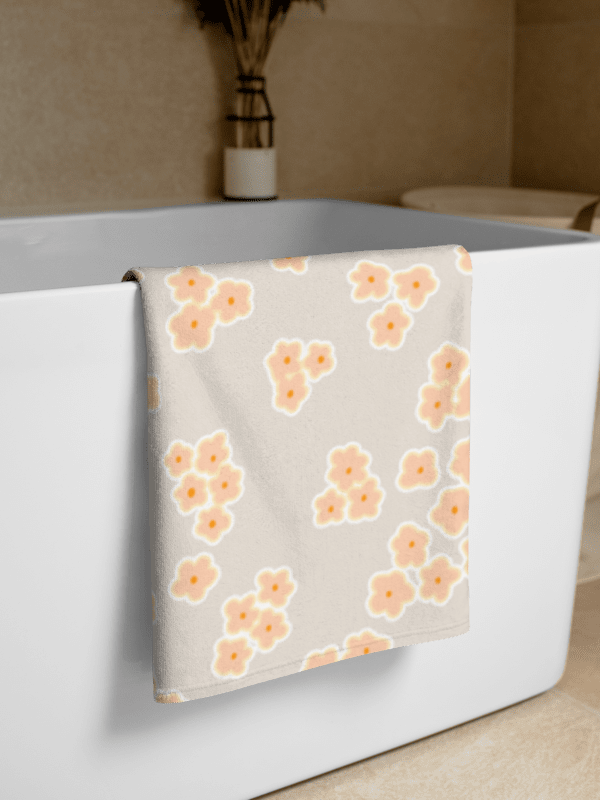TINY DAISY PEACH BEACH TOWEL - Pfirsichmuster Handtuch product image (1)
