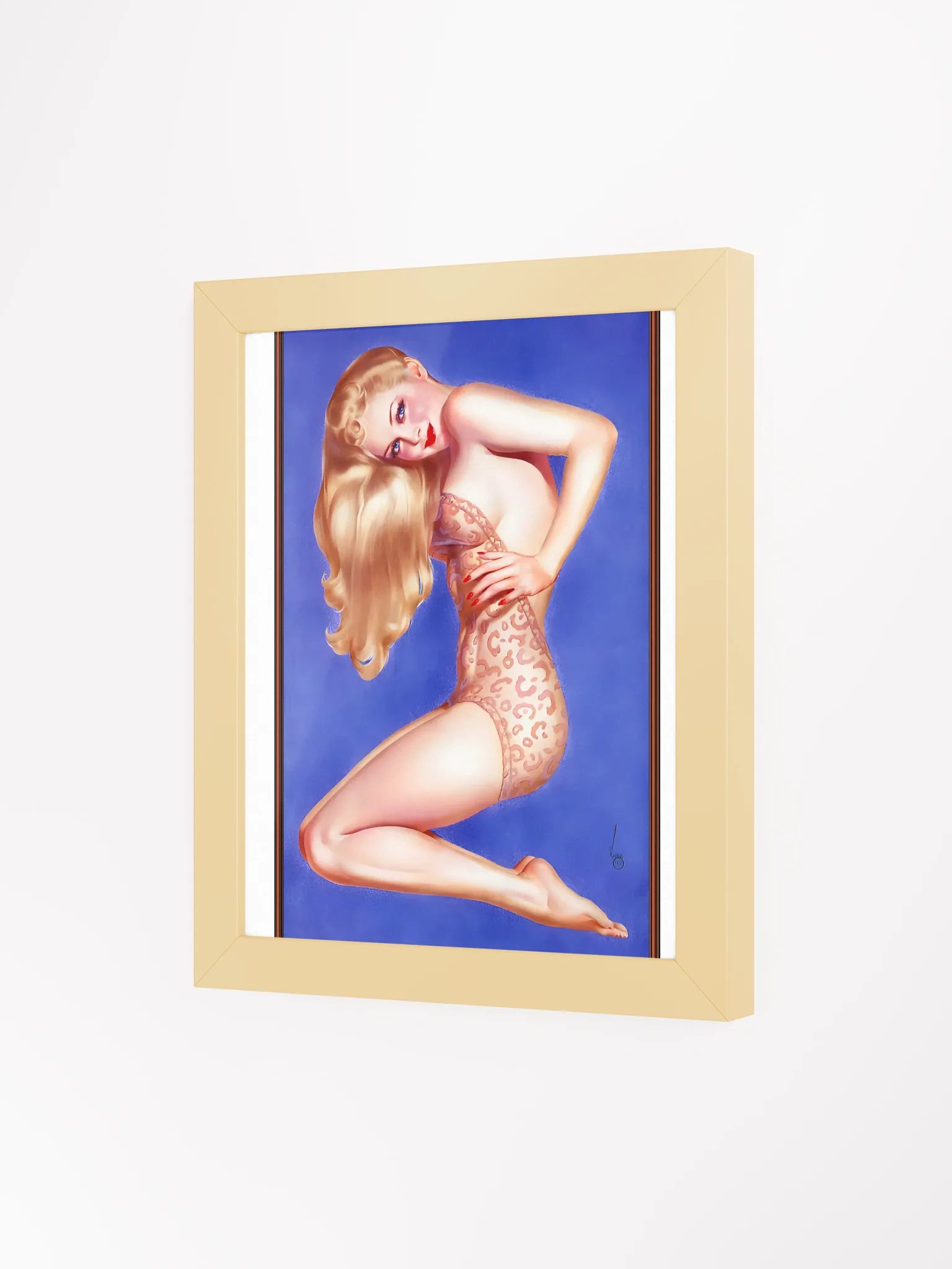 Vintage Blonde pinup art by Alberto Vargas Wood Framed Matte Poster product image (37)