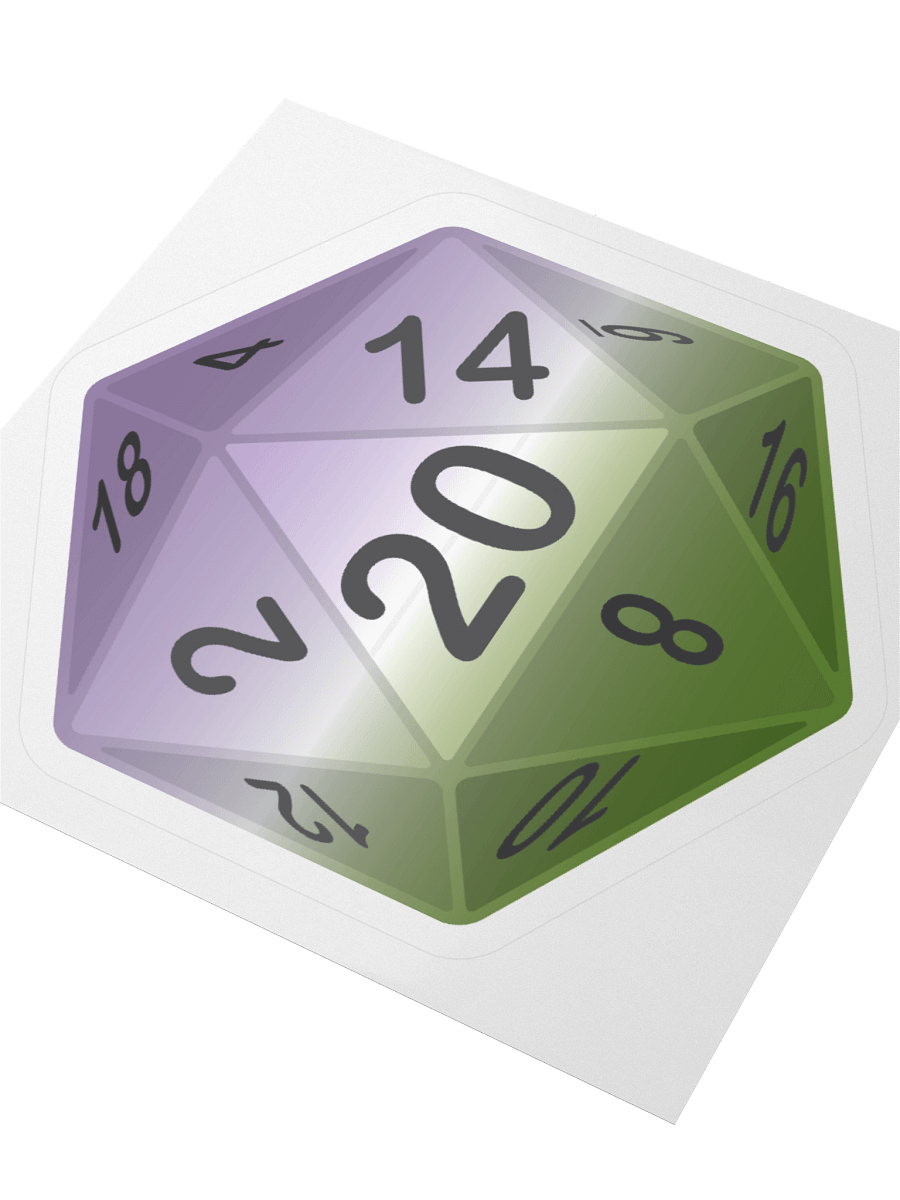 Genderqueer Pride D20 Sticker product image (9)