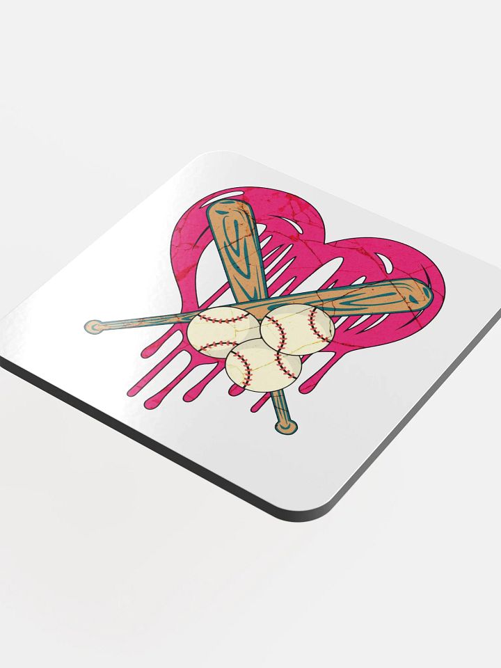 Heart Baseball Swingers Glossed Coaster product image (1)
