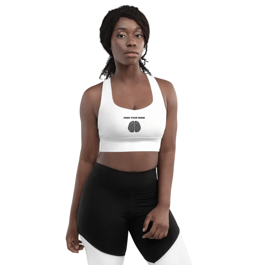 All-Over Print Longline Sports Bra - Feed Your Mind product image (5)