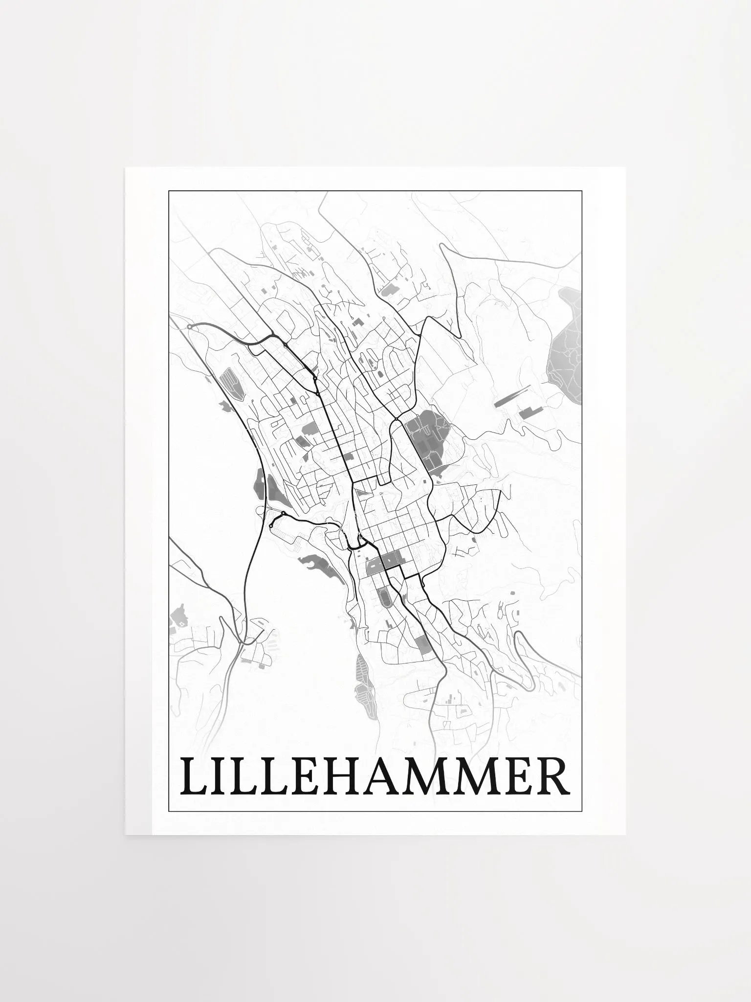 Lillehammer, Norway, city map print product image (2)