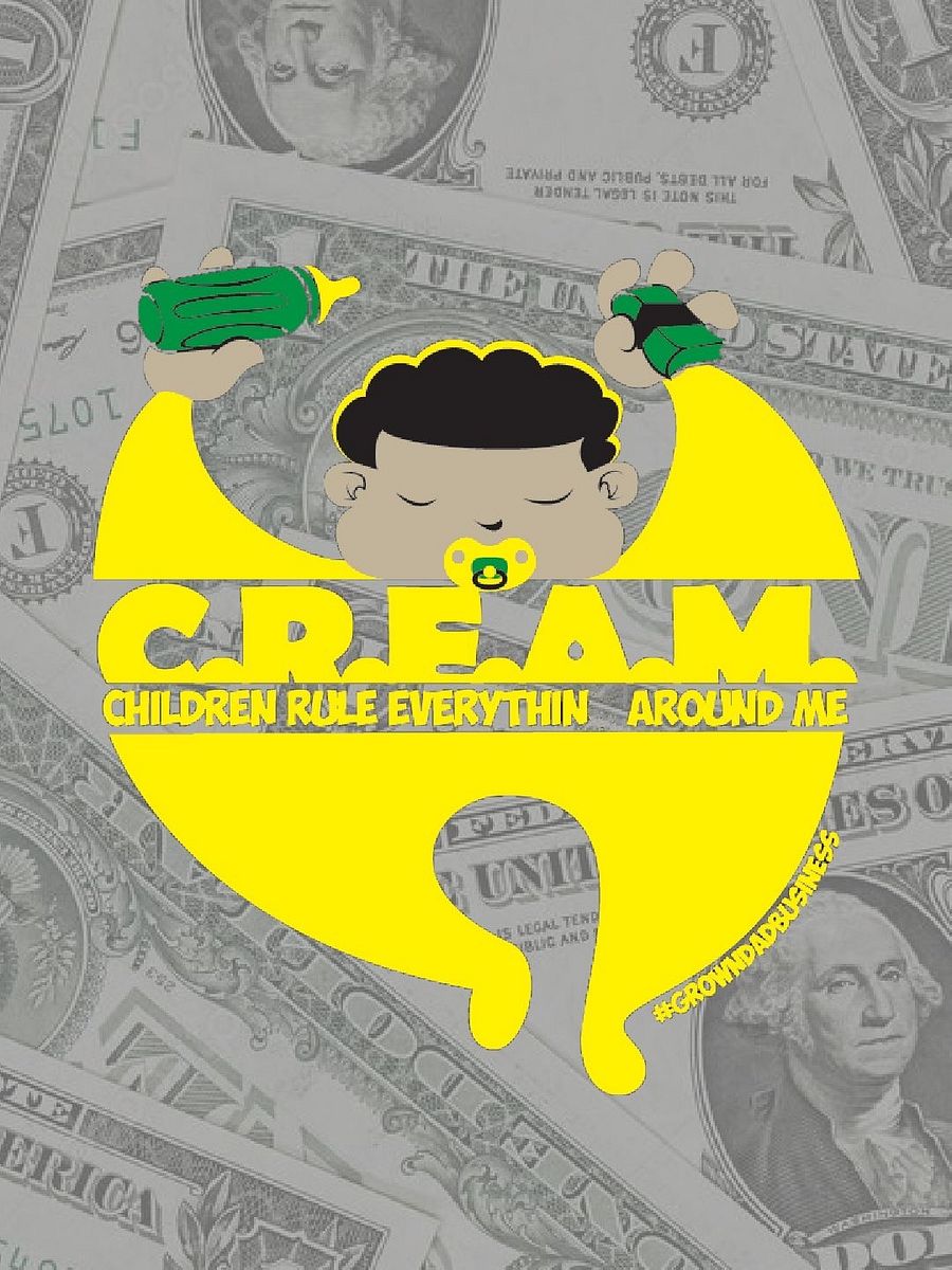 'C.R.E.A.M. Children Rule Everything Around Me' | WU-TANG parody T-Shirt | +4 colors | light on dark product image (4)
