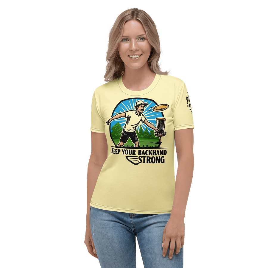 Fancy Lads Women's Yellow T-shirt "Keep Your Backhand Strong" product image (4)