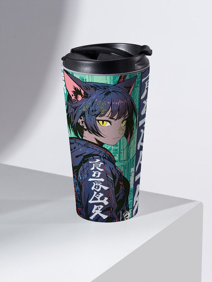 Cyber Cat Double Vision Stainless Steel Travel Mug product image (1)