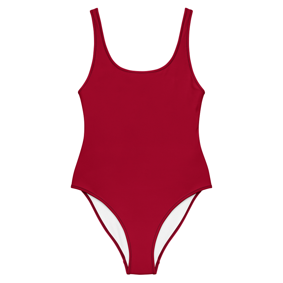 Cherry Red Solid Color Retro Inspired Women's One Piece Swimsuit product image (1)