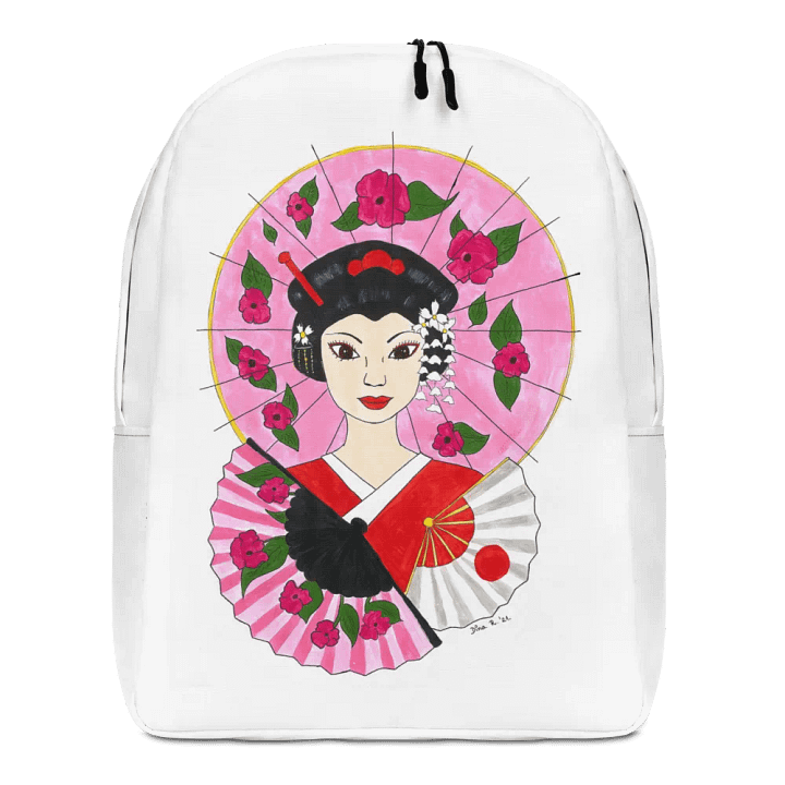 Japanese Geisha (art by Dina R.) acrylic painting picture - Backpack product image (1)