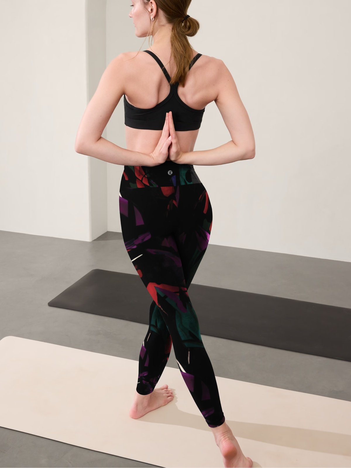 High-Waisted Leggings "Blosoom At Midnight" Printed product image (1)