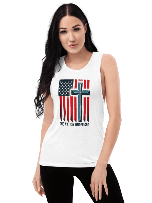 Patriotic Cross Flowy Muscle Tank -Bella+Canvas product image (1)