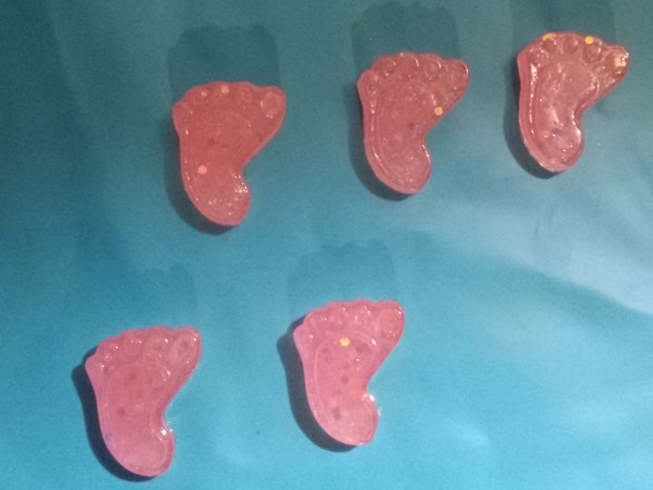 Pink Epoxy Resin Baby Footprints product image (1)