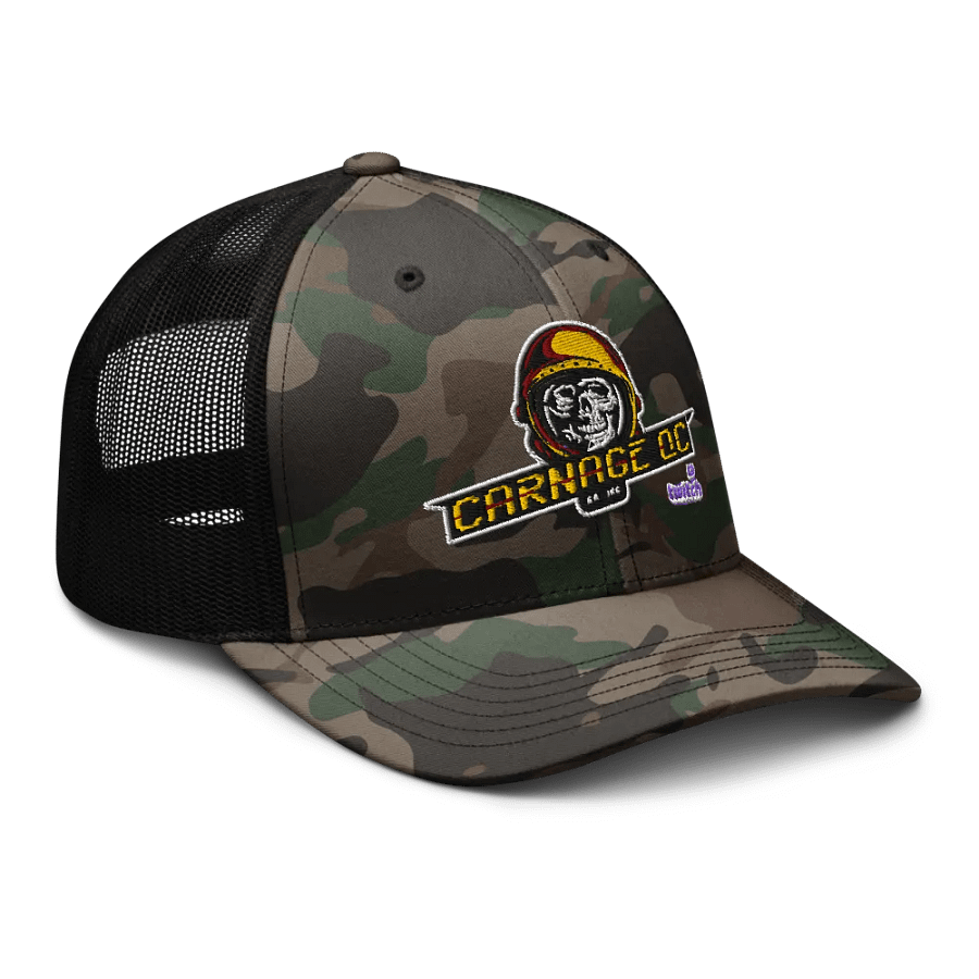 CARNAGE QC GAMING Skull Helmet Trucker Hat product image (8)