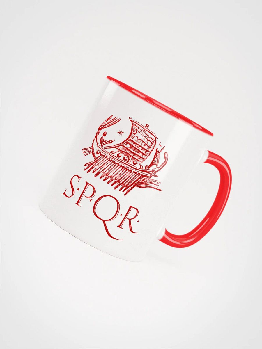 SPQR Roman Galley and Walking Mars Roman Art, Coffee & Tea Mug with Red Color Inside product image (3)