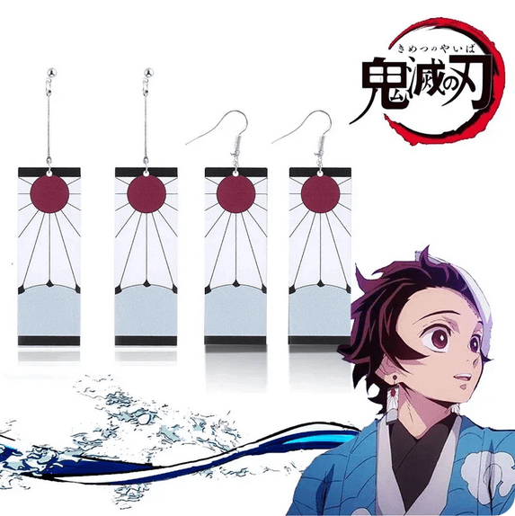 Anime Cosplay Acrylic Demon Slayer Tanjiro Earrings product image (1)