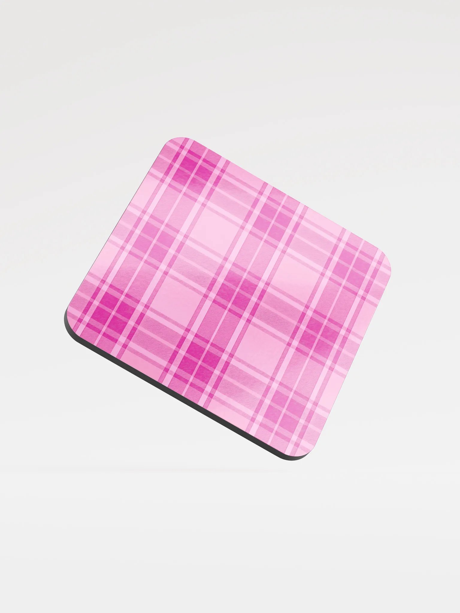 Pink Plaid Cork Coaster product image (1)