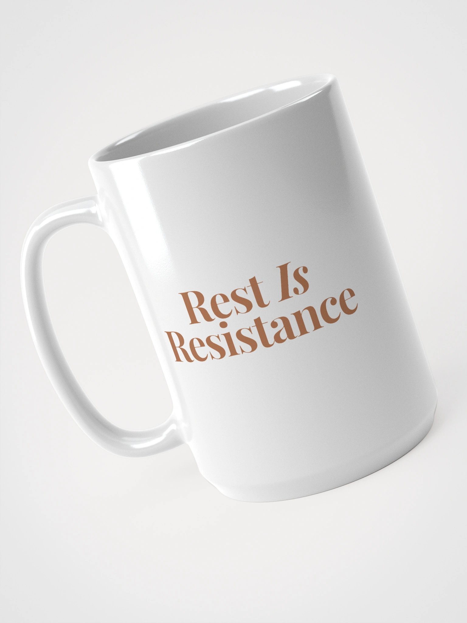 Rest Is Resistance Mug (15 oz Ceramic | Glossy Finish | Dishwasher & Microwave Safe) product image (1)