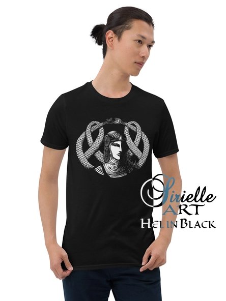 Hel in Black Portrait Relaxed Fit Unisex Softstyle T-Shirt product image (2)