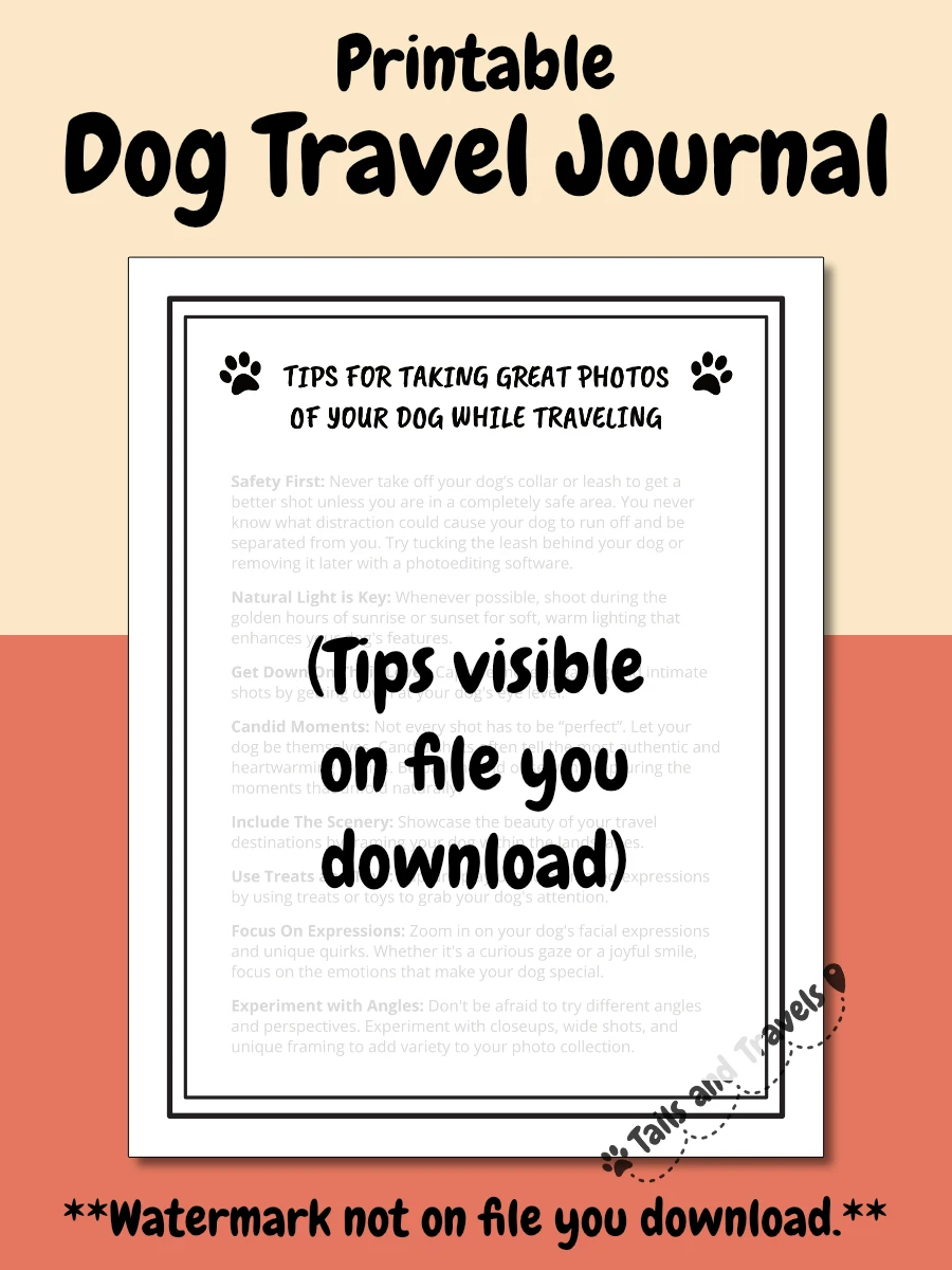 Printable Dog Travel Journal product image (7)