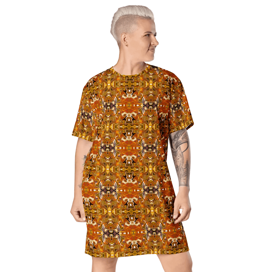 Brown African Inspired T-Shirt Dress product image (7)