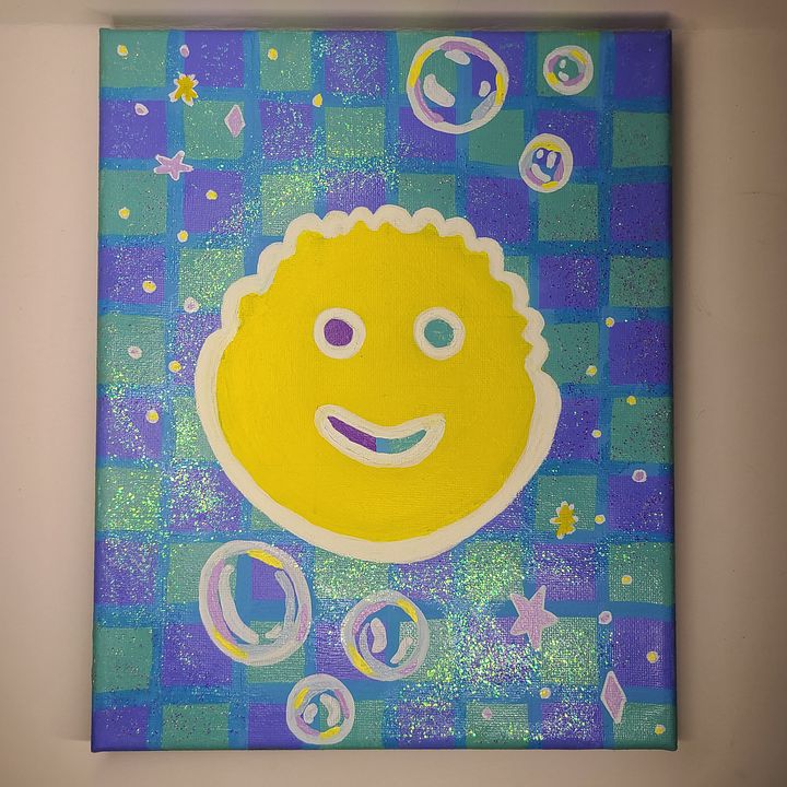 YAASSS, SCRUB DADDY!!! 8x10 painting on canvas product image (1)