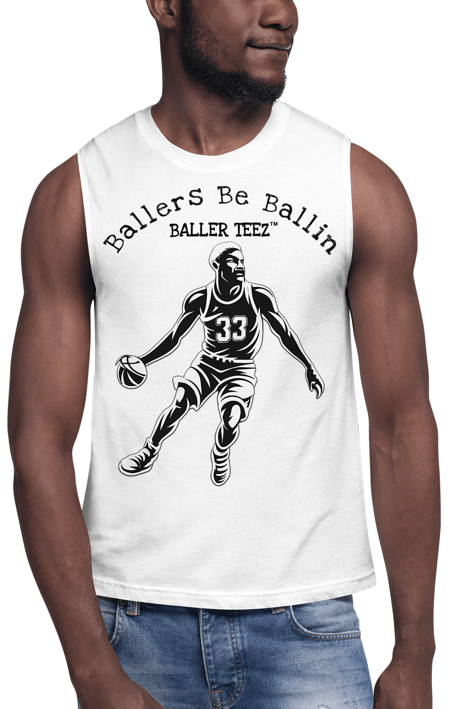 Baller Teez White Muscle Shirt product image (2)