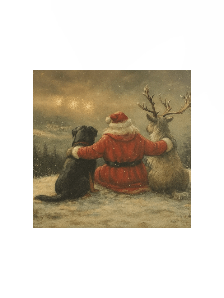 Rottweiler, Reindeer & Santa Poster product image (1)