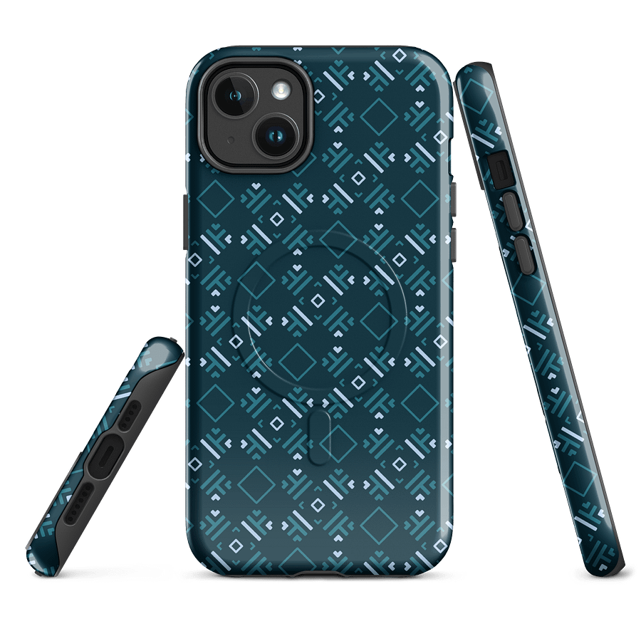 Facet Fantastic Blue Geometric Pattern Magsafe Tough Case for iPhone product image (1)
