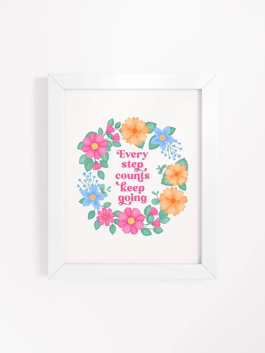 Every step counts keep going - Motivational Wall Art White product image (1)