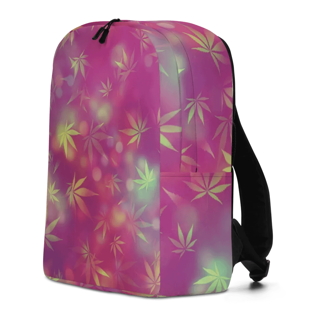 Cannabis Leaf – Vivid Maroon & Gold Bokeh Edition - Backpack product image (4)