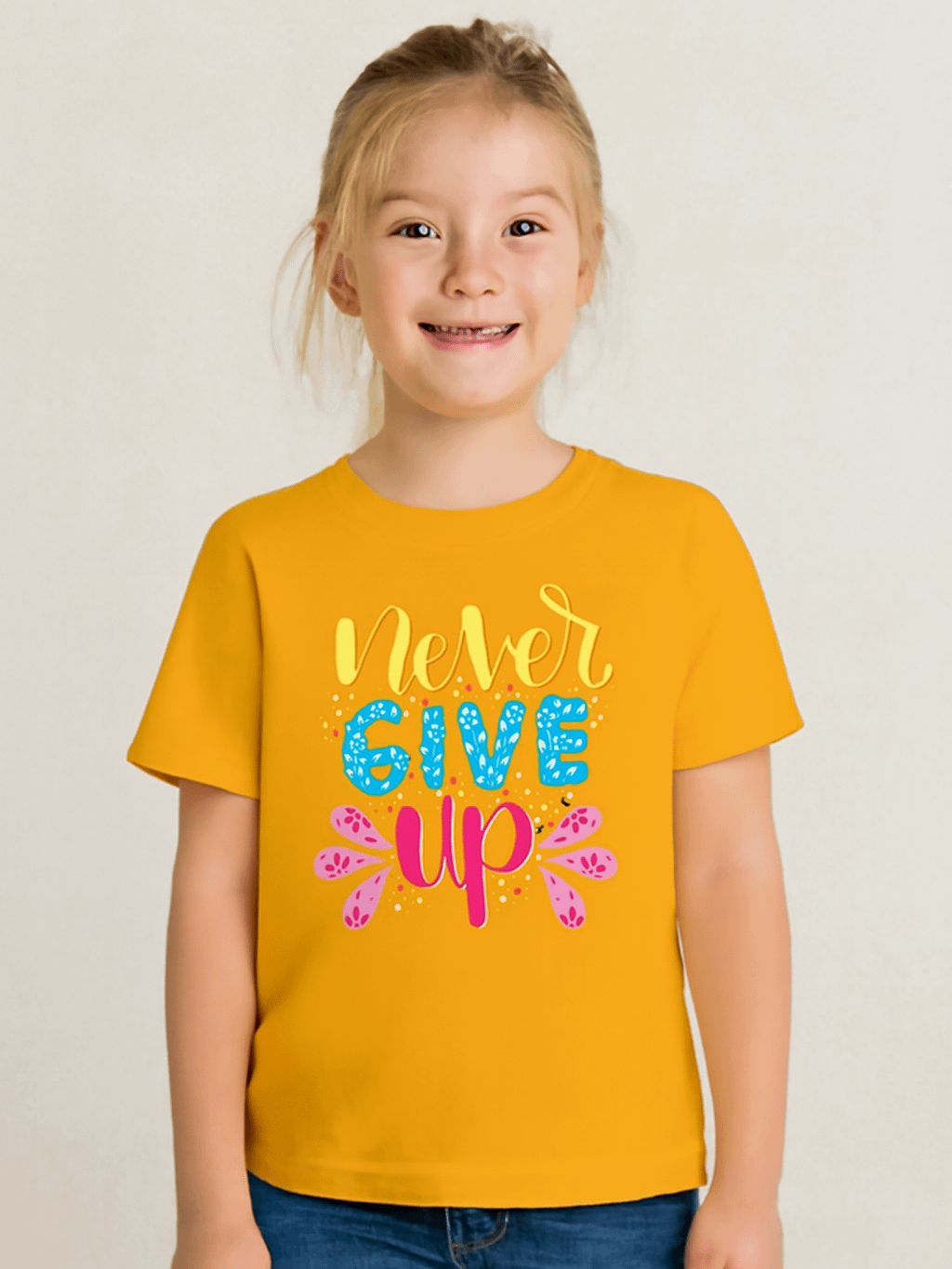 Floral Never Give Up Youth T-Shirt product image (1)