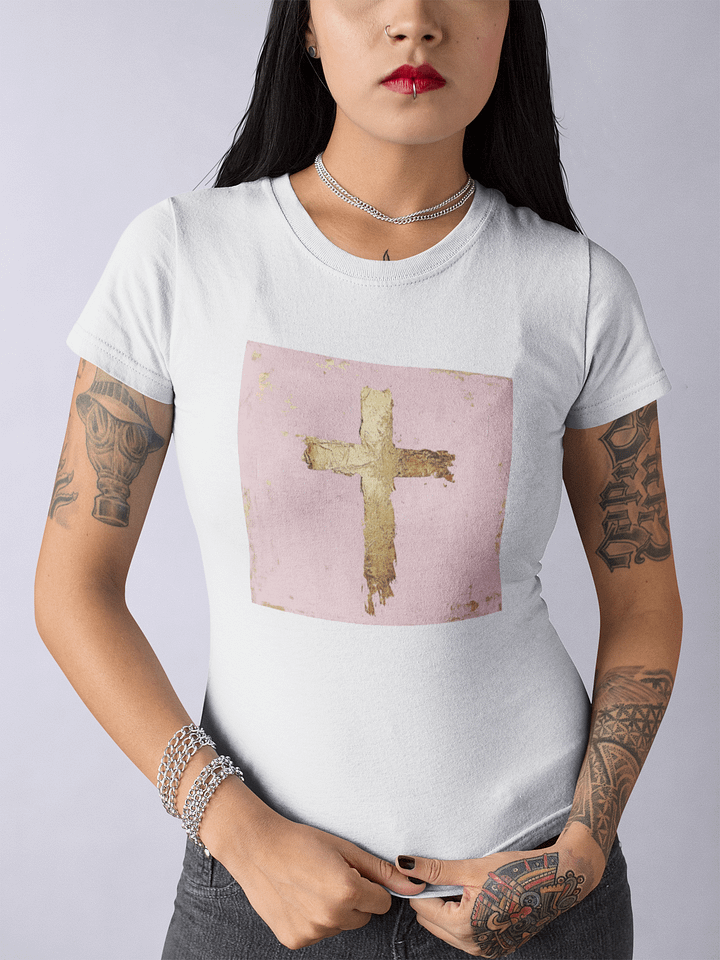 "Golden Cross" Minimalist Faith T-Shirt product image (16)