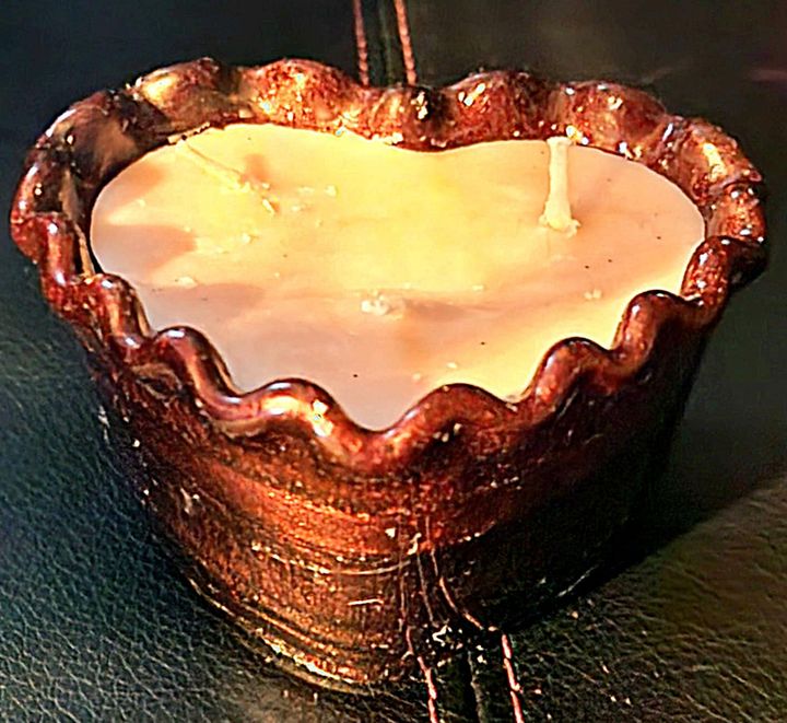 heart candle holder w/candle (can do custom) product image (1)