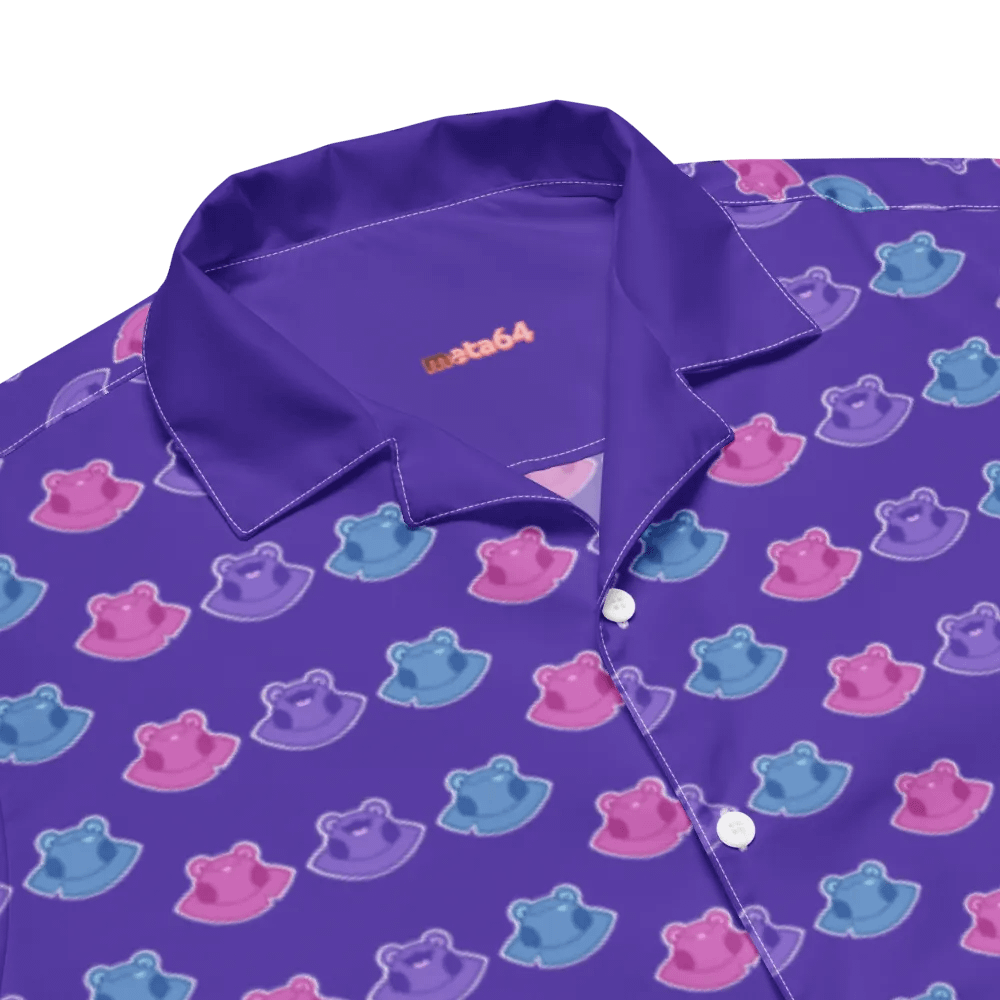 FROG TRIO COLOR BLOCK HAWAIIAN SHIRT product image (2)