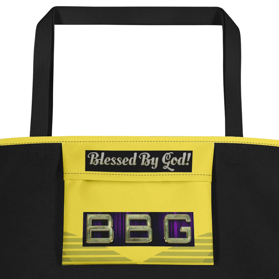 Yellow with Stripes BBG Tote Bag with Pocket product image (3)